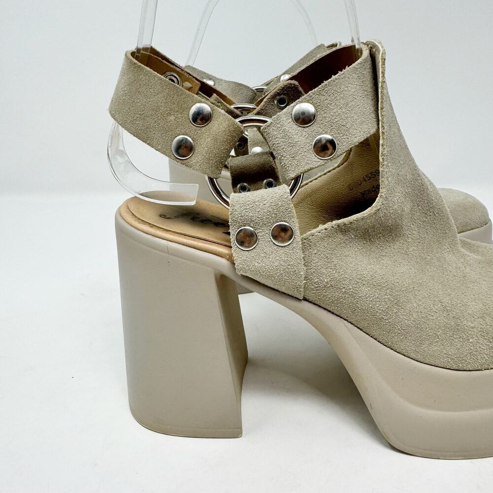 Free People Hybrid Harness Suede Platform Booties in Grey Diamond Size 6.5 - Picture 3 of 12